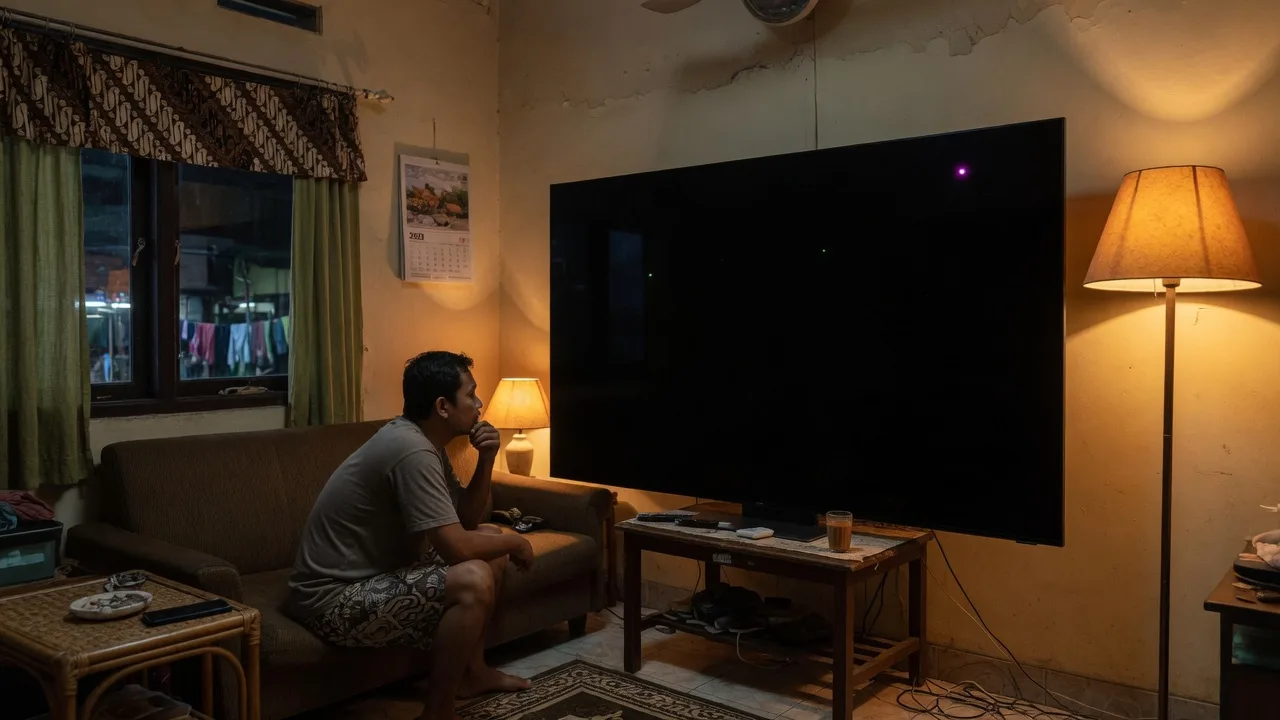 Salon OLED TV’de tam ekran siyah, parıltı kontrolü